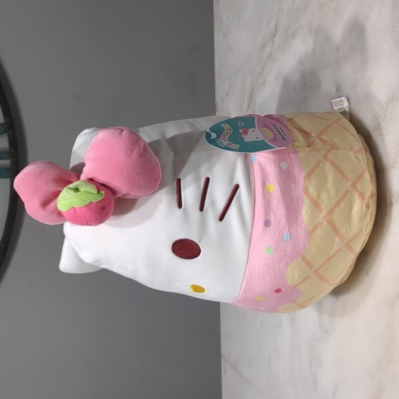 Squishmallows Hello Kitty Strawberry Ice Cream Plush Hello Kitty And Friends 12" - Picture 2 of 6